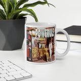 "POWERULE VOLUME 1" White glossy mug
