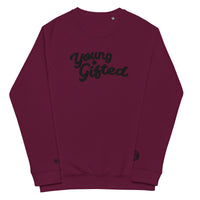 "Young & Gifted" Embroidered organic raglan sweatshirt