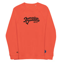 "Jamaica Queens NYC" Embroidered organic raglan sweatshirt