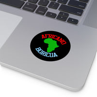 "Africano Boricua" Round Vinyl Stickers