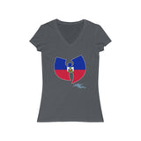 "Wu-Ayiti" Haiti Women's Jersey Short Sleeve V-Neck Tee