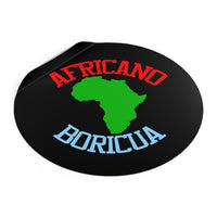 "Africano Boricua" Round Vinyl Stickers